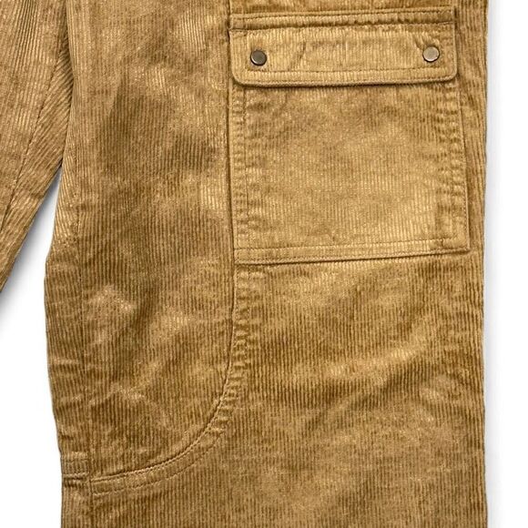 Elie Tahari Tan Sheen Corduroy Cargo Pants Sz 6 Gorpcore Utiility Fall Autumn - Picture 11 of 14